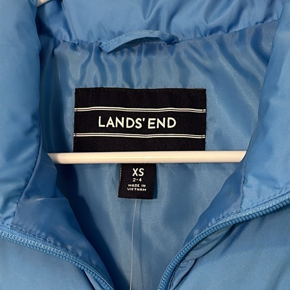 NWT Women’s Lands End Hyper Dry Allied Feather 600 Down Blue Zip Vest Size XS - Picture 4 of 7